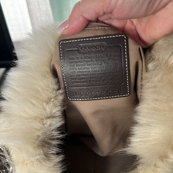 Coach Faux Fur Monogram Suede Purse - Picture 11 of 13